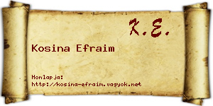 Kosina Efraim névjegykártya